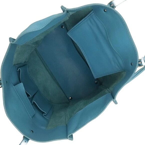 BALENCIAGA Papier Leather Tote Bag Blue/8BG0755 - Picture 9 of 12